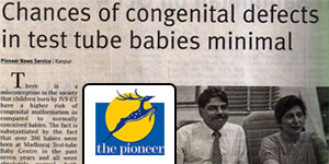Chances of congenital defects in test tube babies minimal